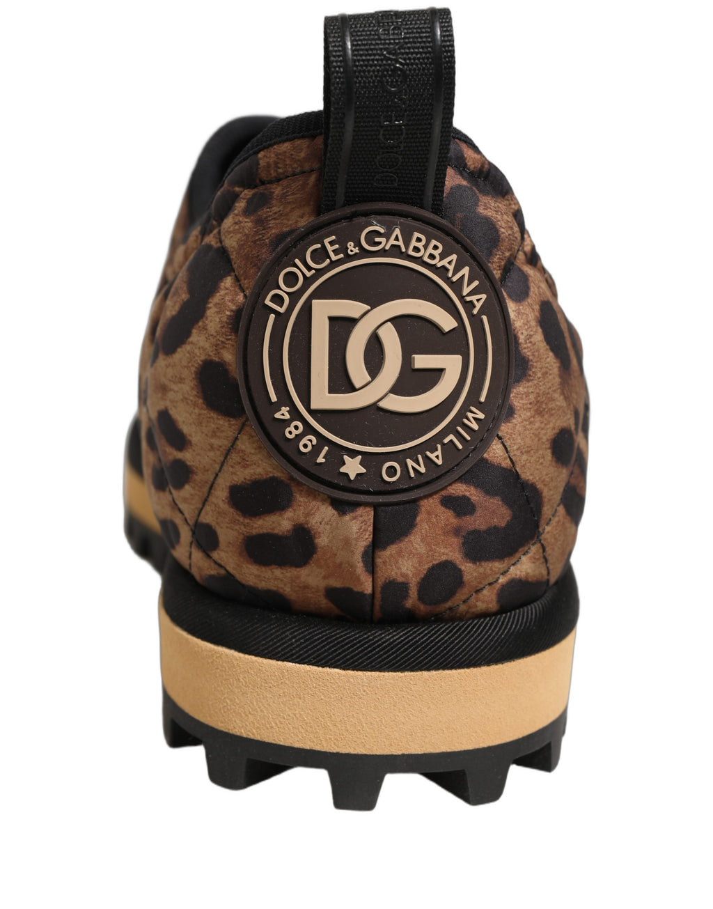 Dolce & Gabbana Braune Herren-Sneaker mit Leo-Print und Steppung