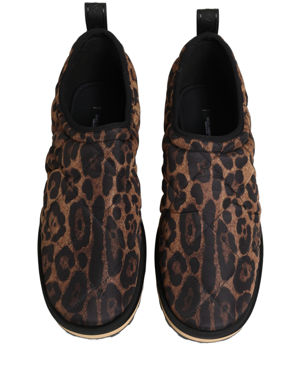 Dolce & Gabbana Braune Herren-Sneaker mit Leo-Print und Steppung