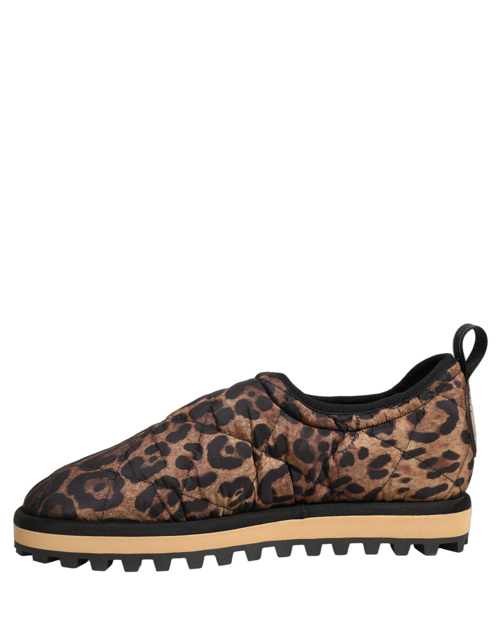 Dolce & Gabbana Braune Herren-Sneaker mit Leo-Print und Steppung