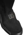 Dolce & Gabbana Schwarze Slipper-Sneaker mit Wellenmuster für Herren