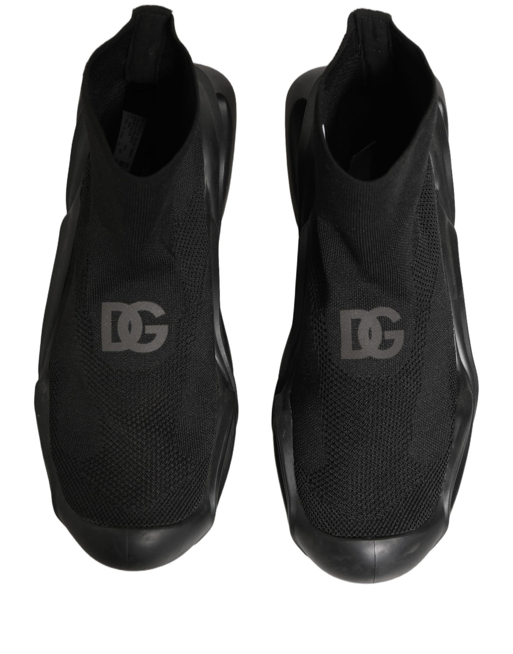 Dolce & Gabbana Schwarze Slipper-Sneaker mit Wellenmuster für Herren