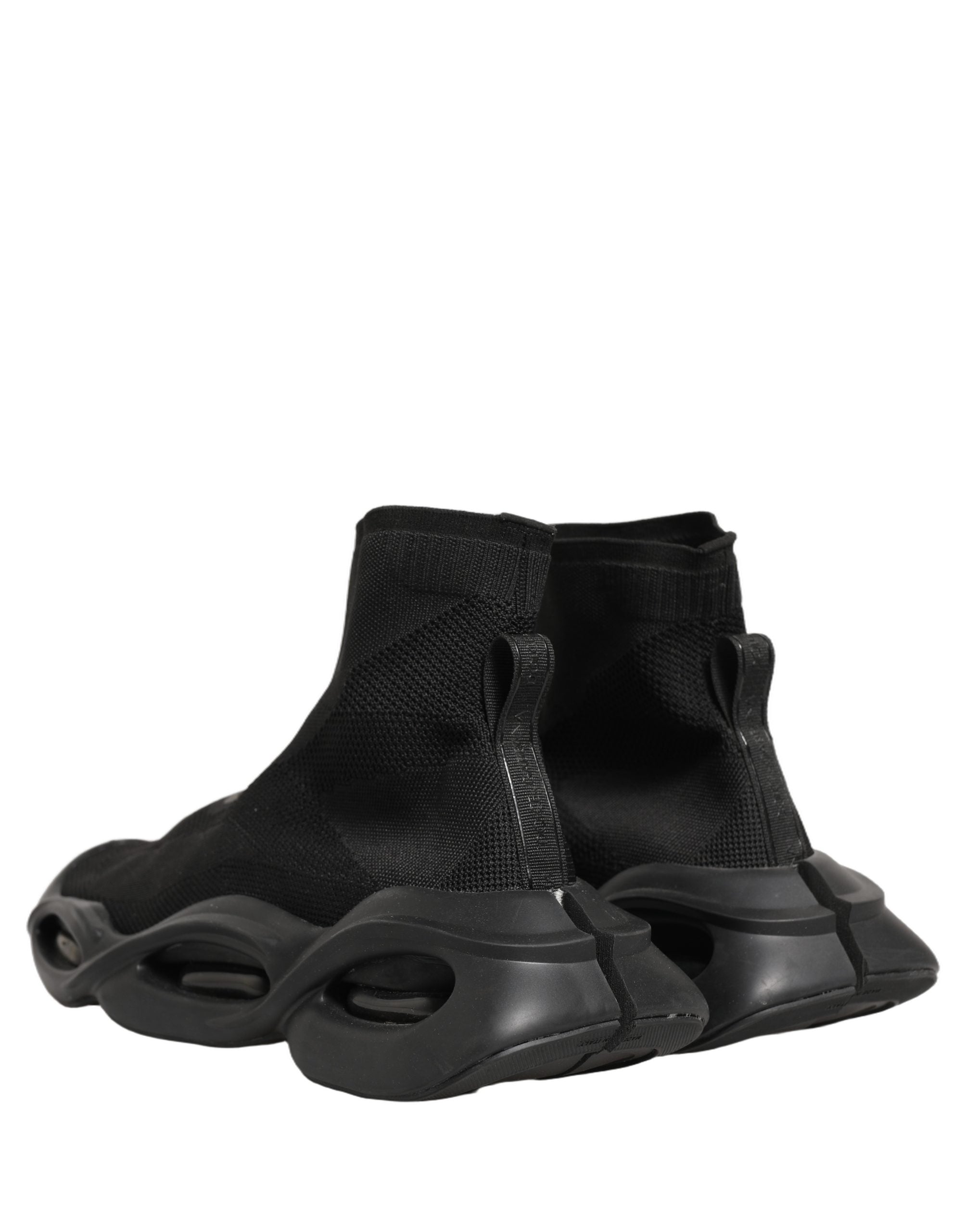 Dolce & Gabbana Schwarze Slipper-Sneaker mit Wellenmuster für Herren