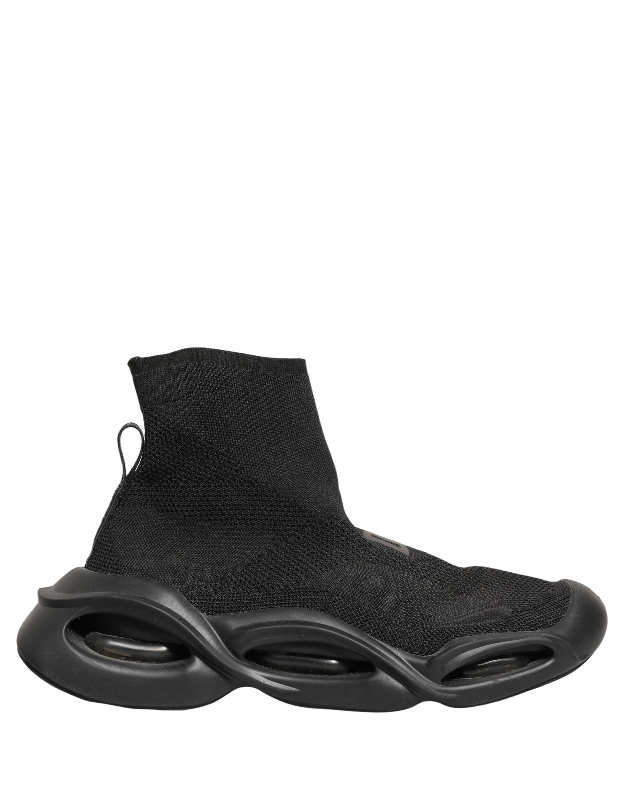 Dolce & Gabbana Schwarze Slipper-Sneaker mit Wellenmuster für Herren
