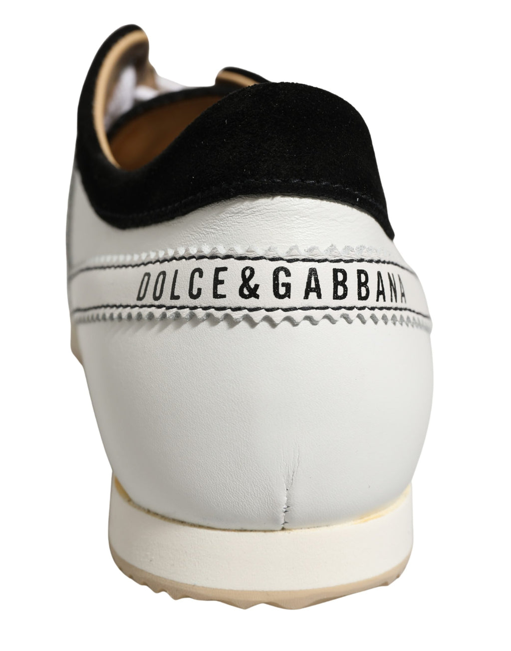 Dolce & Gabbana Schwarze Weiße Leder Wildleder Low-Top Sneaker Schuhe