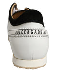Dolce & Gabbana Schwarze Weiße Leder Wildleder Low-Top Sneaker Schuhe