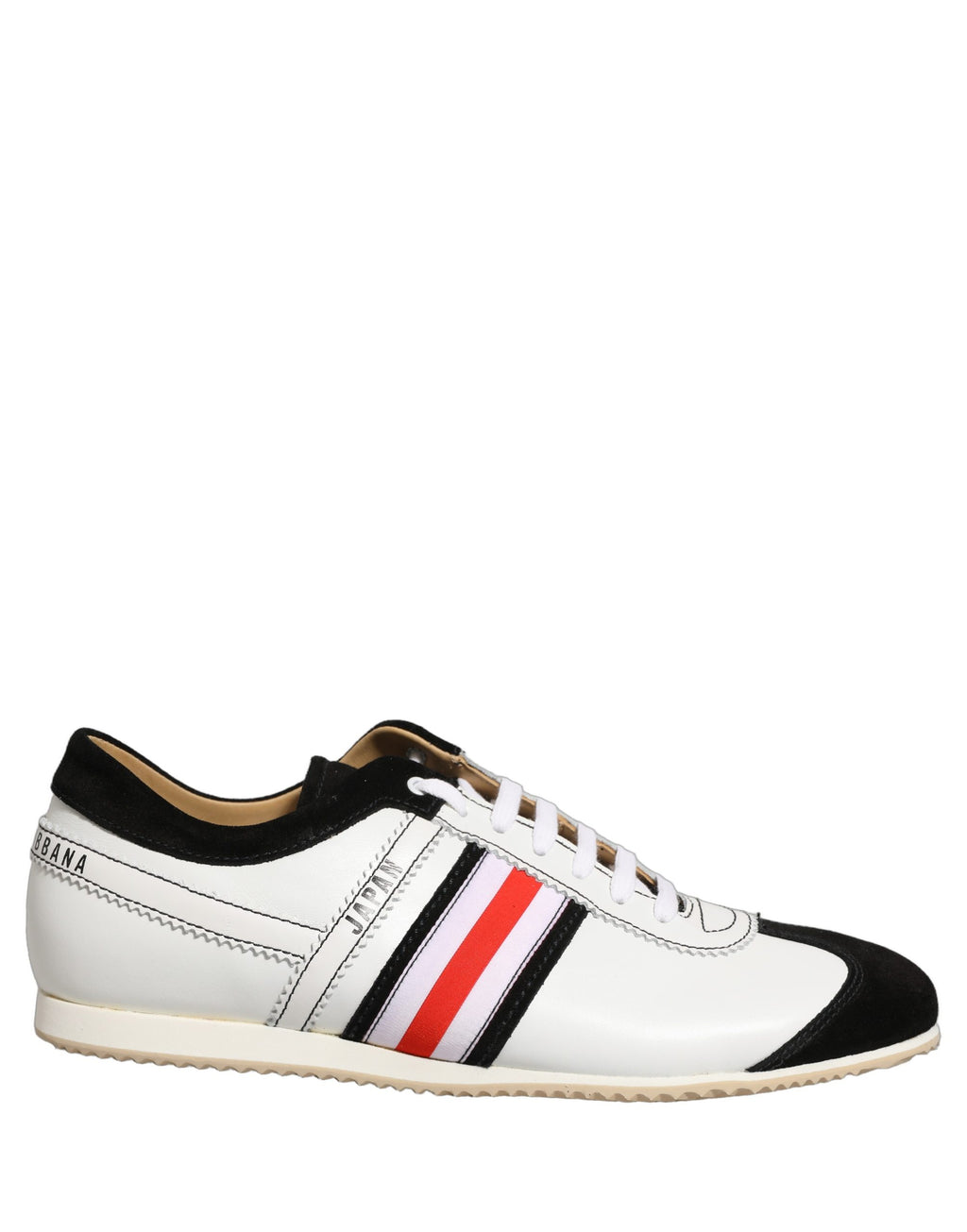 Dolce & Gabbana Schwarze Weiße Leder Wildleder Low-Top Sneaker Schuhe