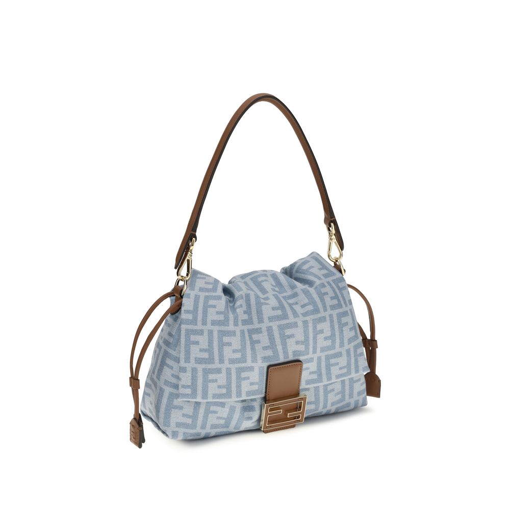 Fendi Blaue Baumwoll-Umhängetasche