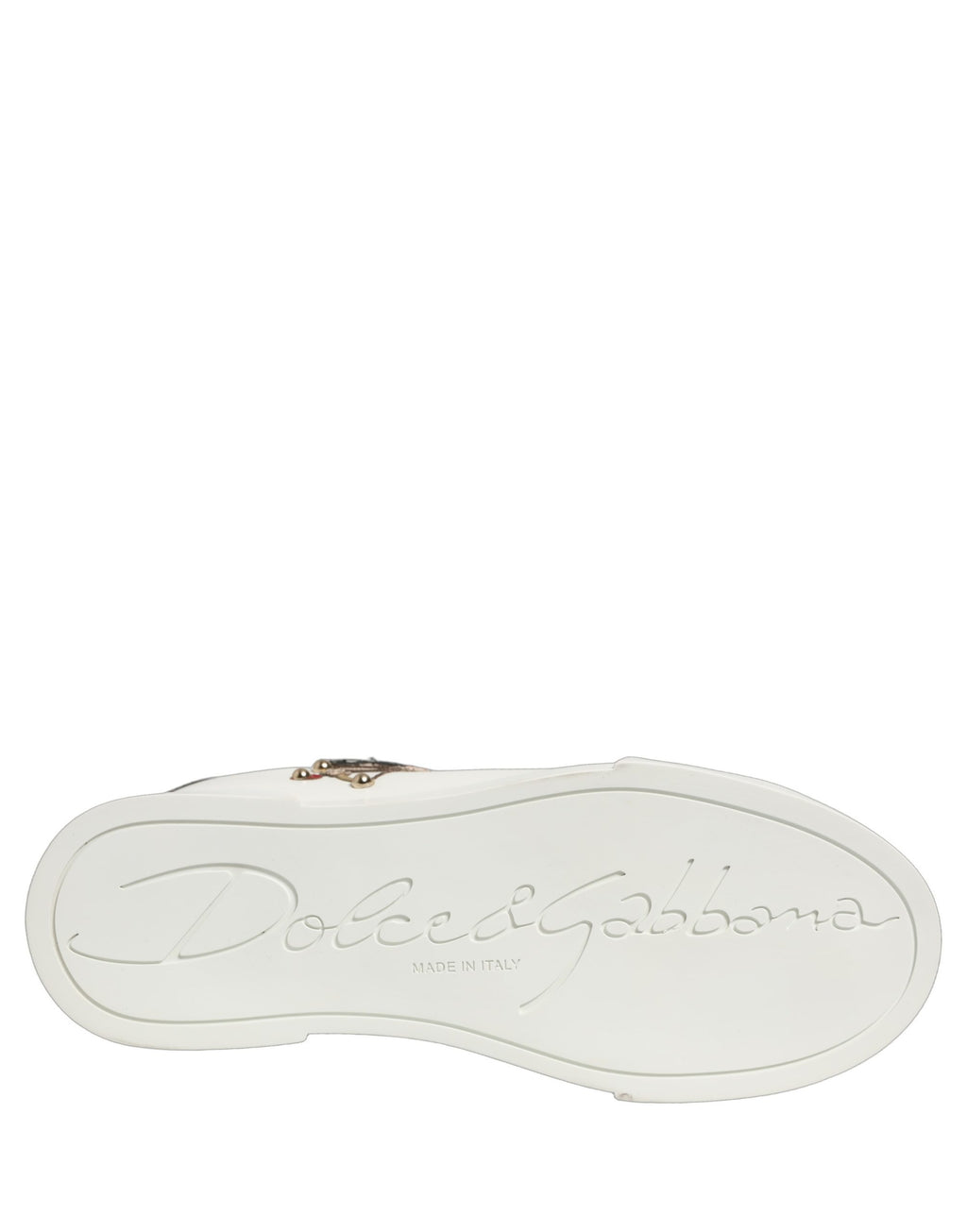 Dolce & Gabbana Weiß Patch Kalbsleder Nappa Portofino Turnschuhe Schuhe