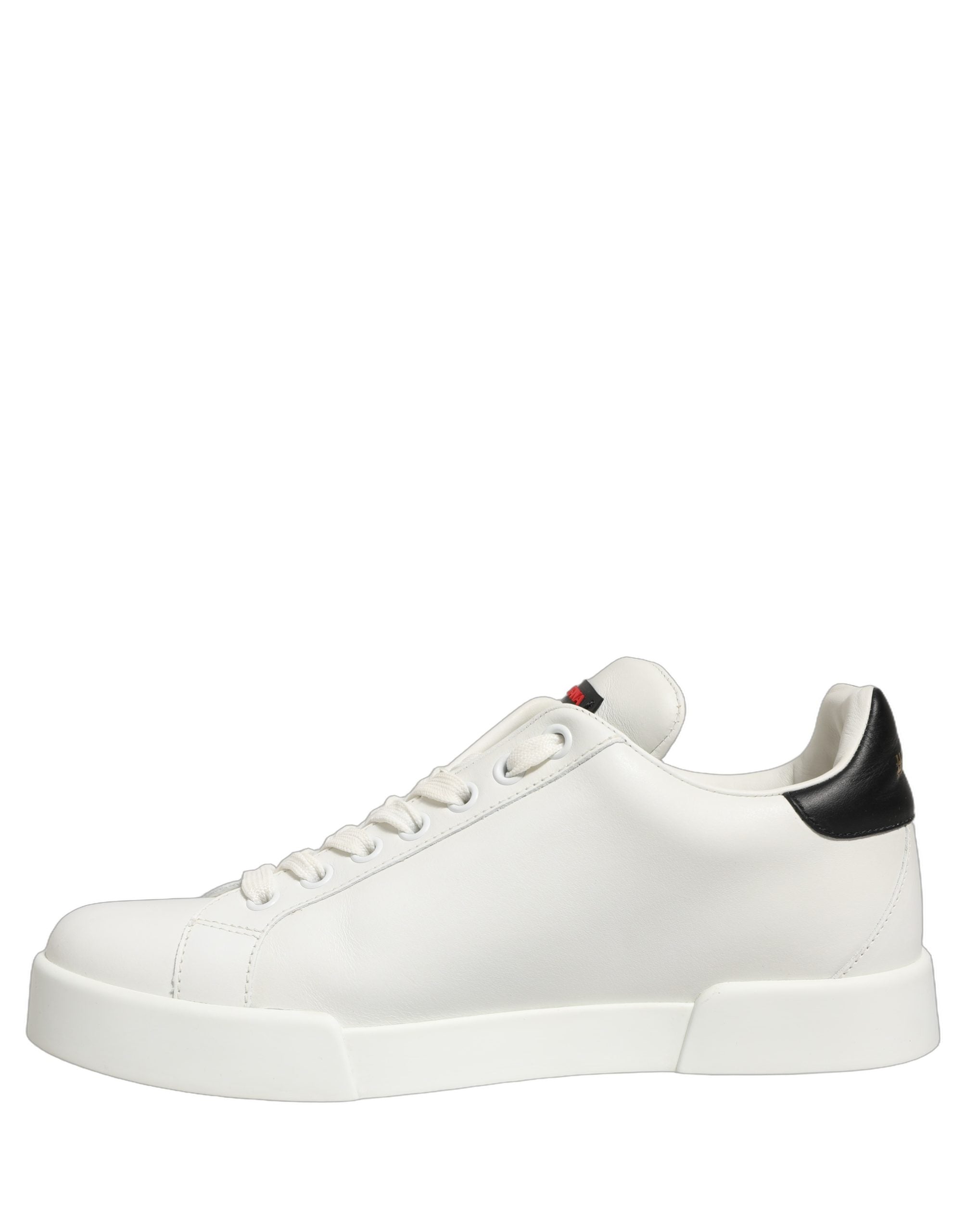 Dolce & Gabbana Weiß Patch Kalbsleder Nappa Portofino Turnschuhe Schuhe