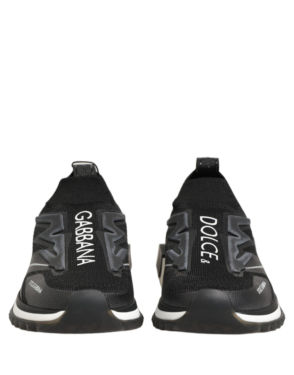 Dolce & Gabbana Schwarze und Weiße Sorrento Slip-On Logo Sneaker Schuhe