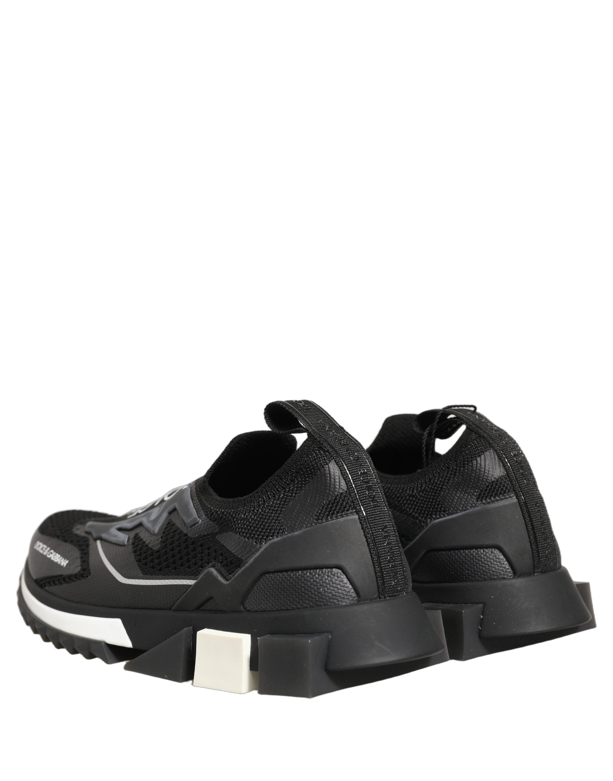 Dolce & Gabbana Schwarze und Weiße Sorrento Slip-On Logo Sneaker Schuhe