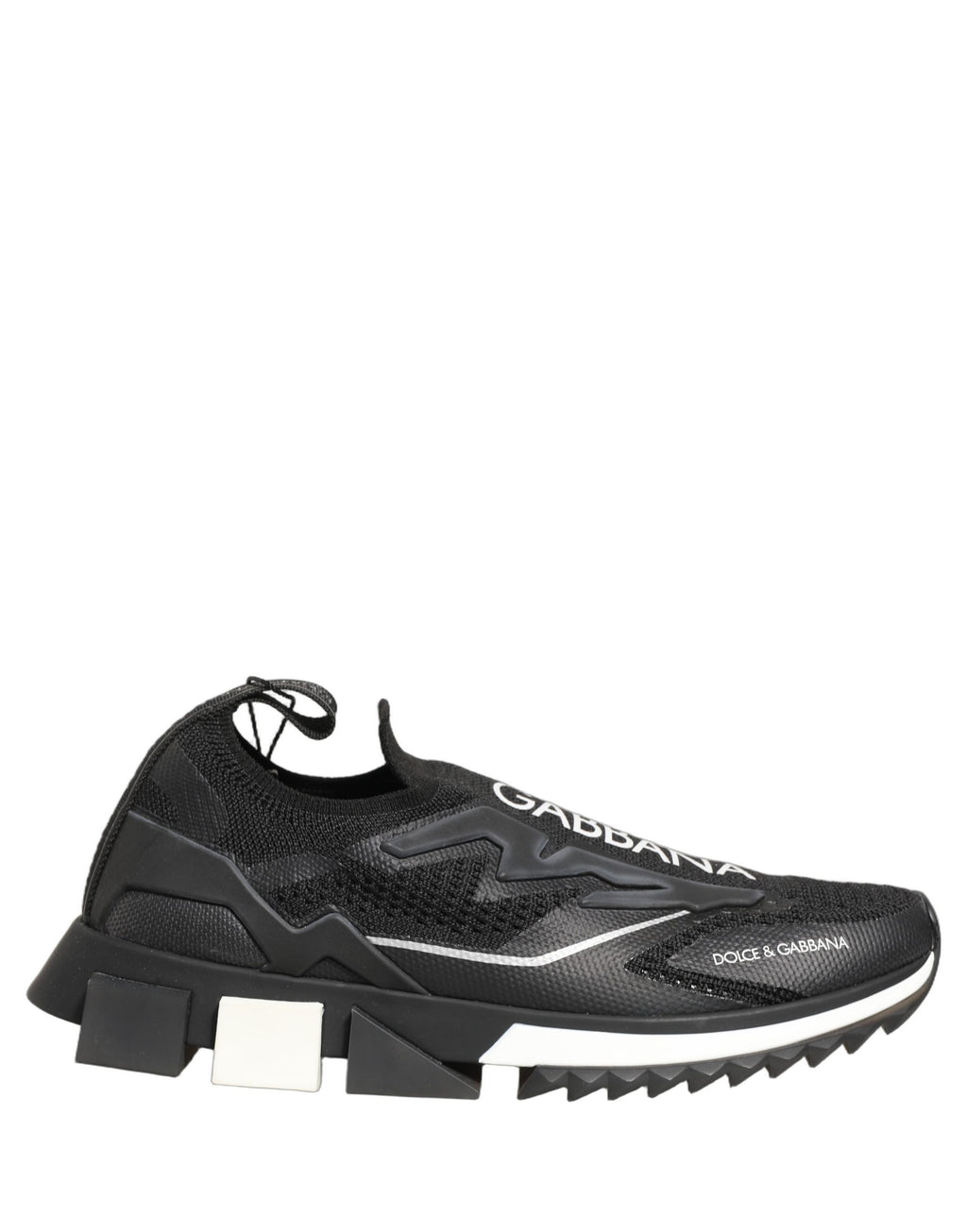 Dolce & Gabbana Schwarze und Weiße Sorrento Slip-On Logo Sneaker Schuhe