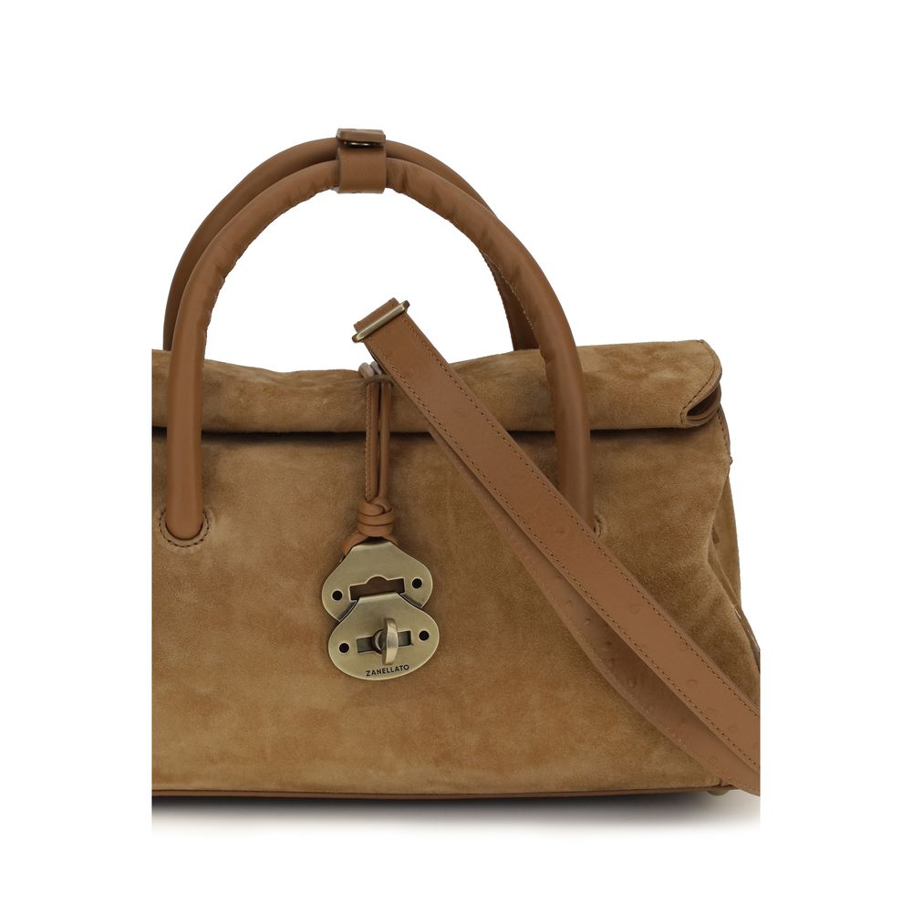 Zanellato Braune Kalbsleder Bos Taurus Schultertasche