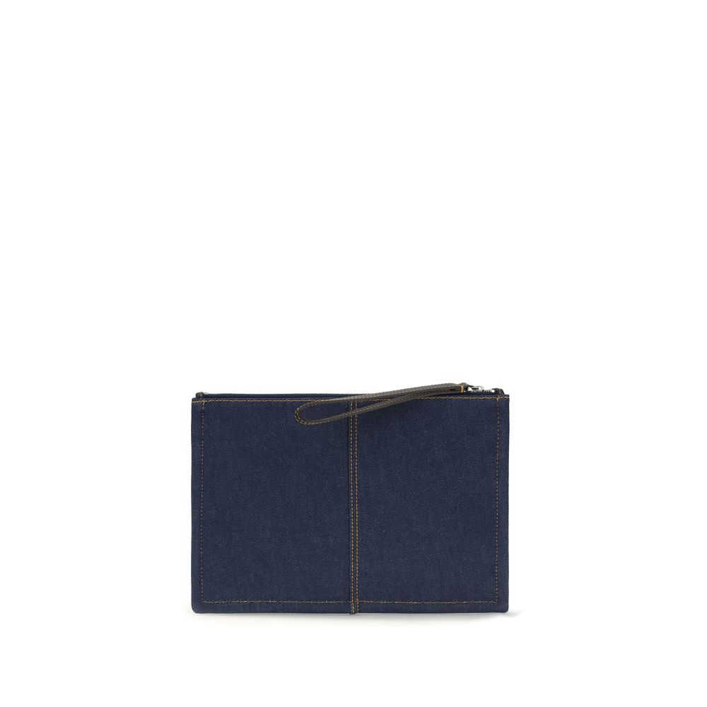 Fendi Blaue Geldbörse aus Baumwolle