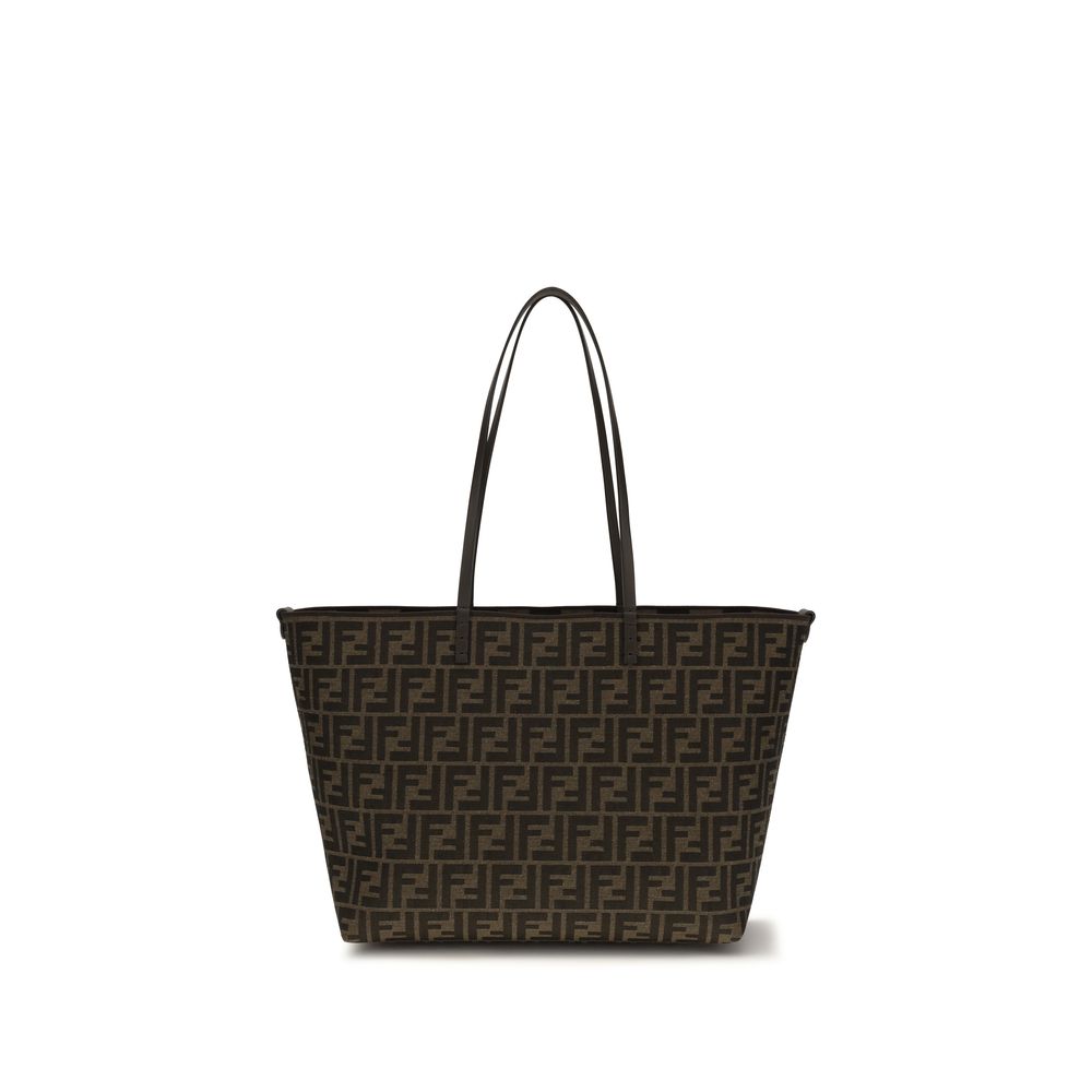 Fendi Braune Stoff-Umhängetasche