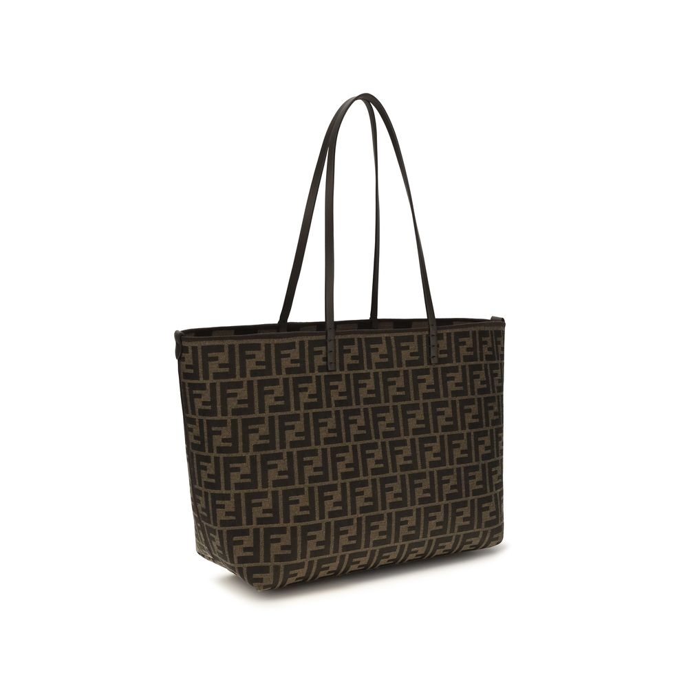 Fendi Braune Stoff-Umhängetasche