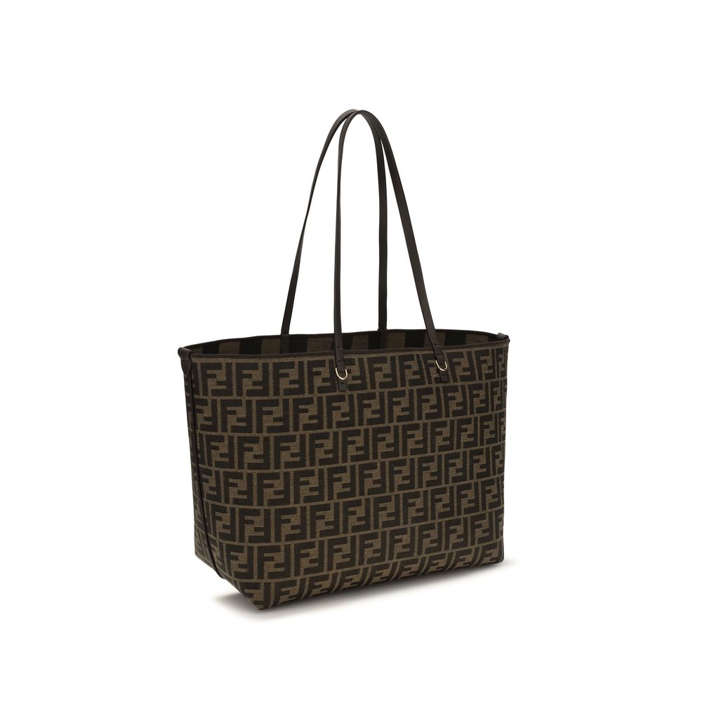 Fendi Braune Stoff-Umhängetasche
