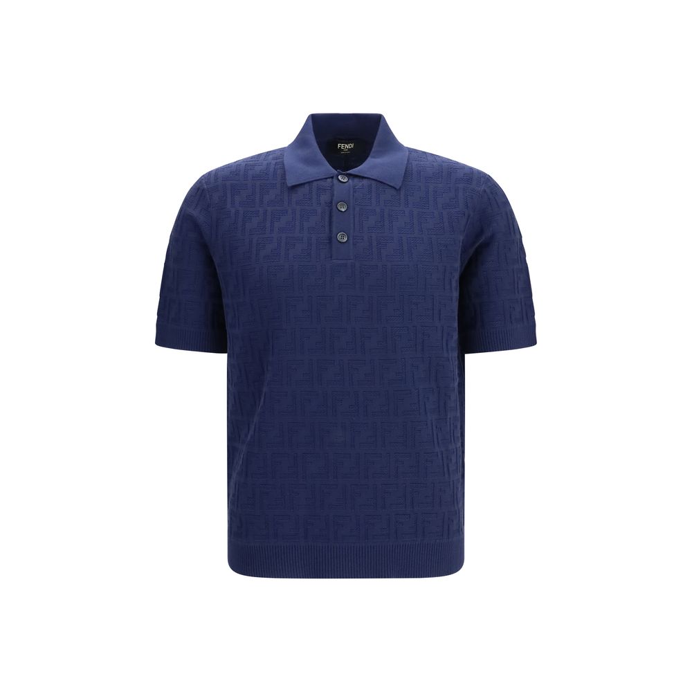 Fendi Blaues Baumwoll-Polohemd