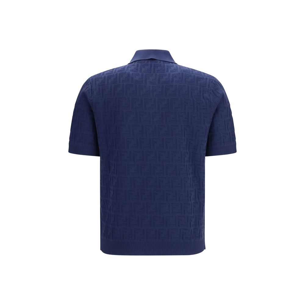 Fendi Blaues Baumwoll-Polohemd