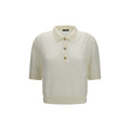 Balmain Weißes Polohemd aus Wolle Oves Aries