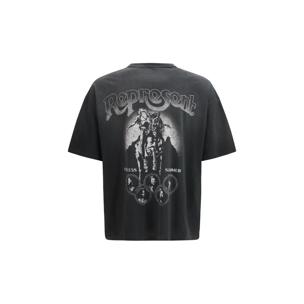 Represent Graues Baumwoll-T-Shirt