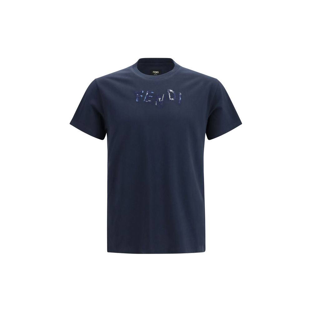 Fendi Blaues Baumwoll-T-Shirt