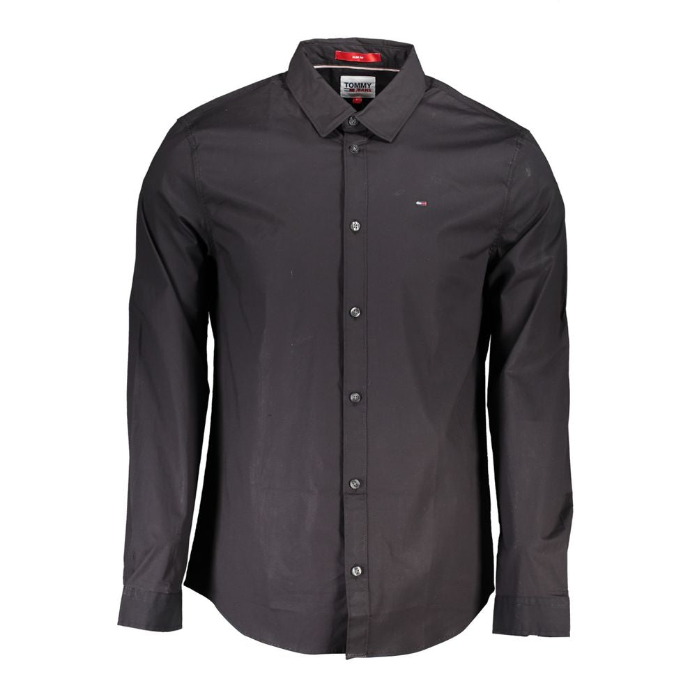 Tommy Hilfiger Schwarzes Baumwollhemd für Herren