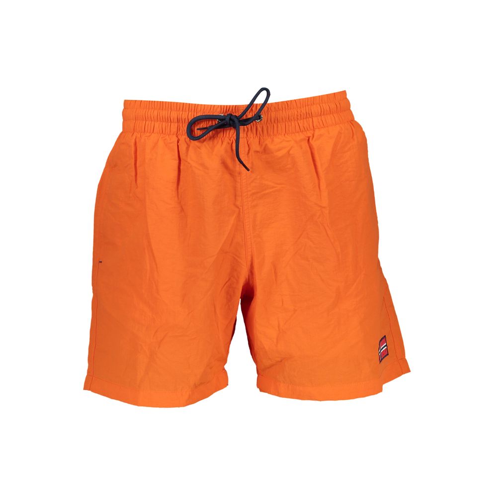 Norway 1963 Orange Polyamid Badeshorts für Herren