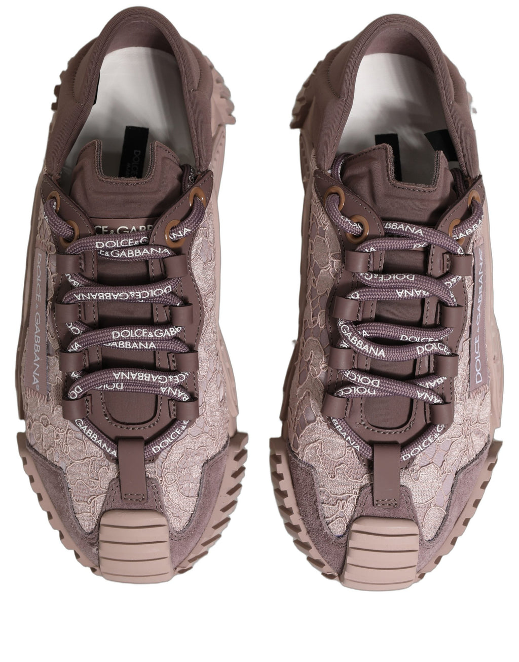 Dolce & Gabbana Pink Lace NS1 Low Top Sneaker Sports Shoes