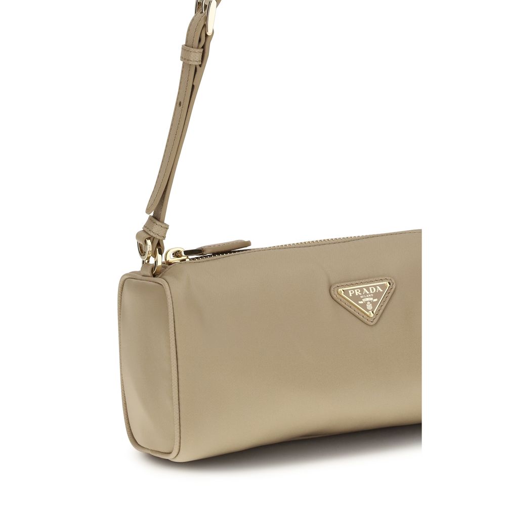 Prada Beige Nylon Schultertasche
