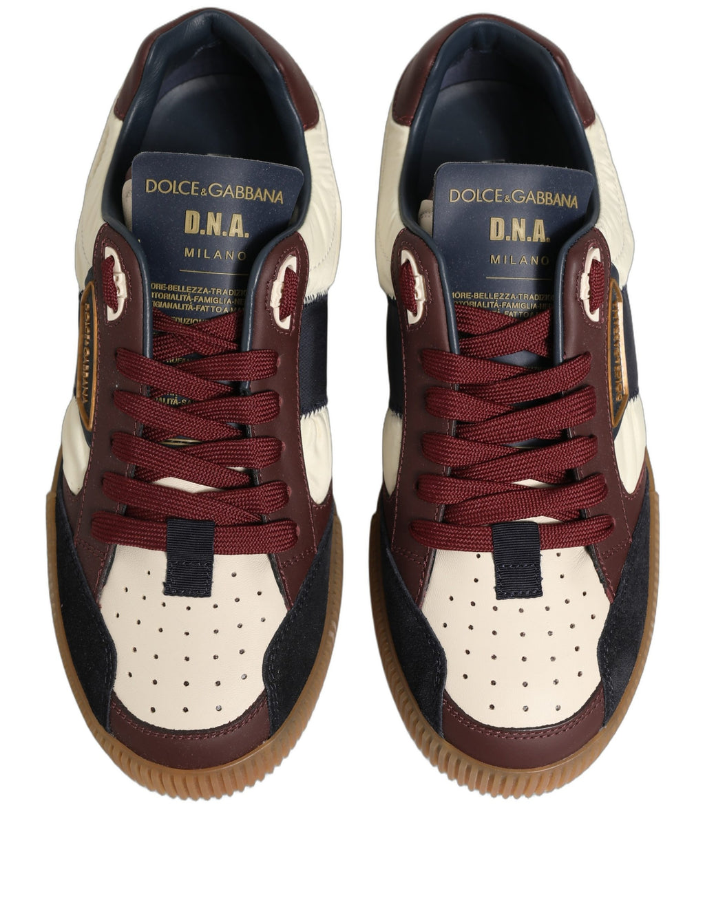 Dolce & Gabbana Mehrfarbige Leder MIAMI Low-Top-Sneaker für Herren