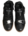 Dolce & Gabbana Schwarze Leder Low-Top-Sneaker für Herren
