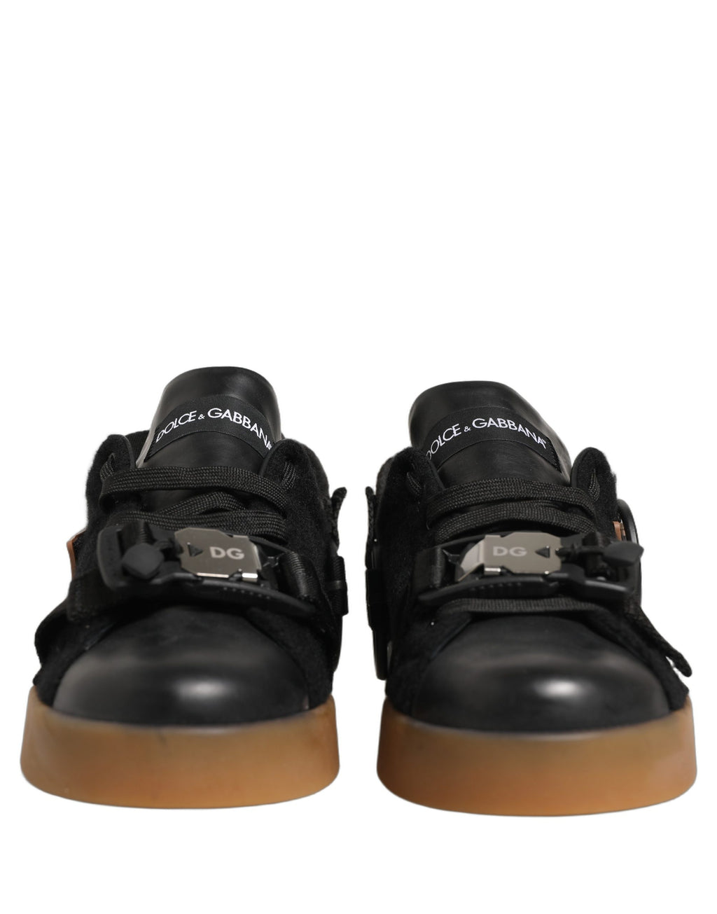 Dolce & Gabbana Schwarze Leder Low-Top-Sneaker für Herren