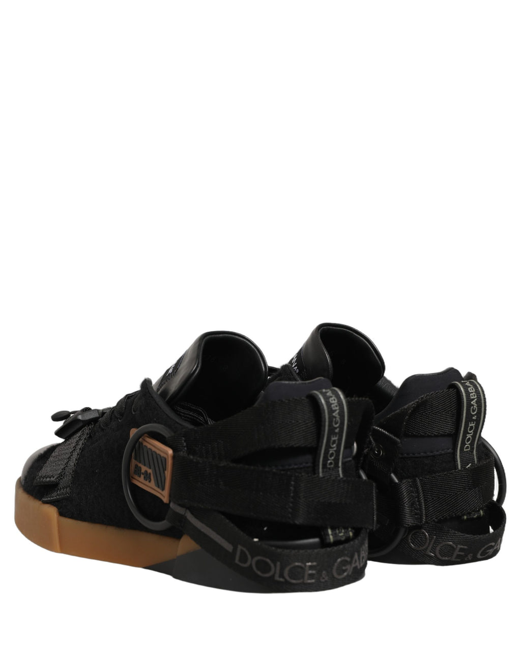Dolce & Gabbana Schwarze Leder Low-Top-Sneaker für Herren