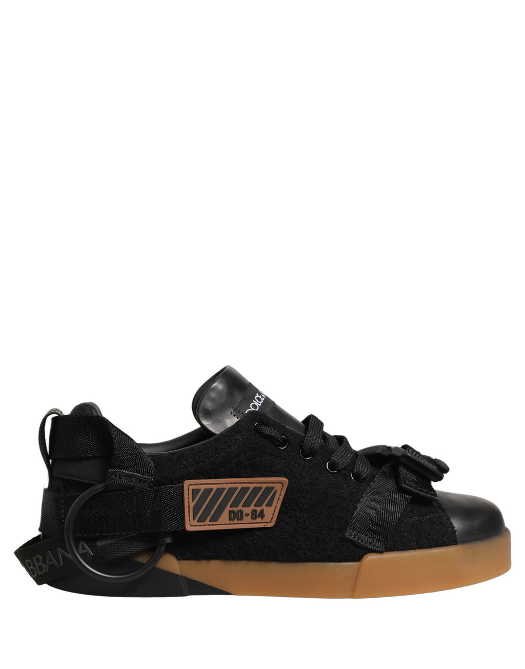 Dolce & Gabbana Schwarze Leder Low-Top-Sneaker für Herren