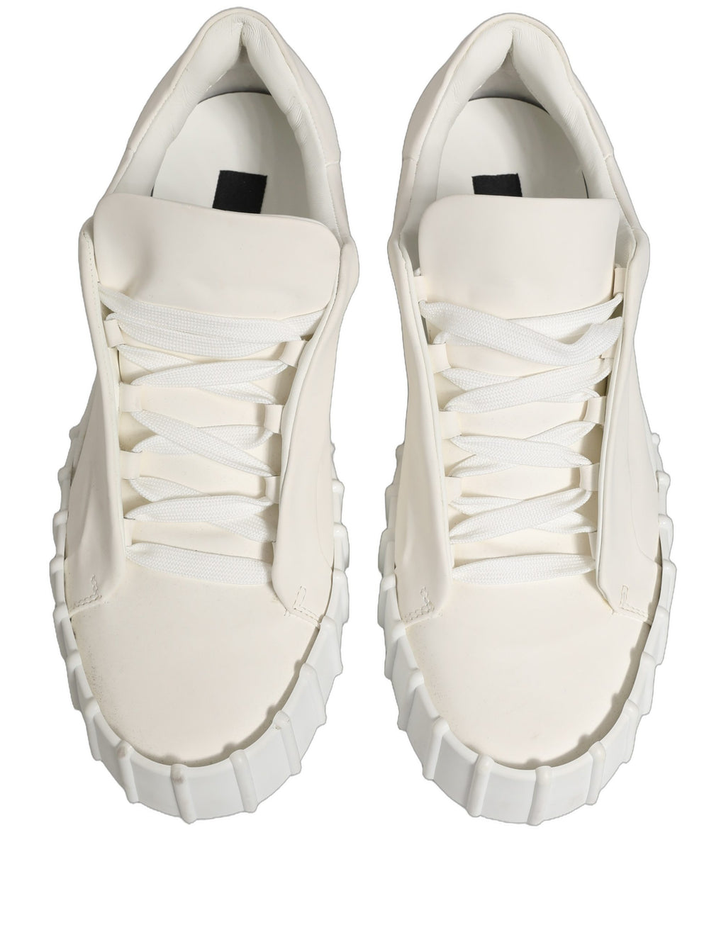 Dolce & Gabbana Weiße Leder Low Top Lace Up Sneakers Schuhe