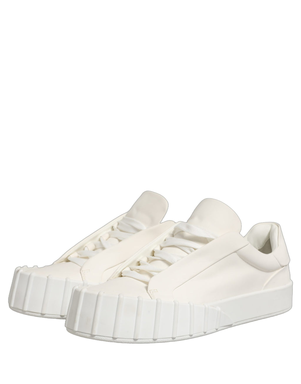Dolce & Gabbana Weiße Leder Low Top Lace Up Sneakers Schuhe
