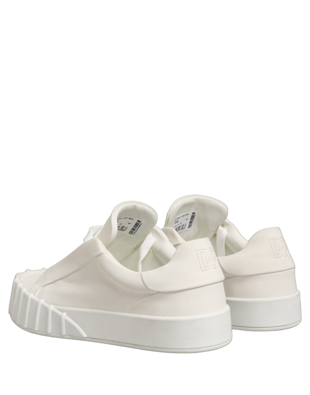 Dolce & Gabbana Weiße Leder Low Top Lace Up Sneakers Schuhe