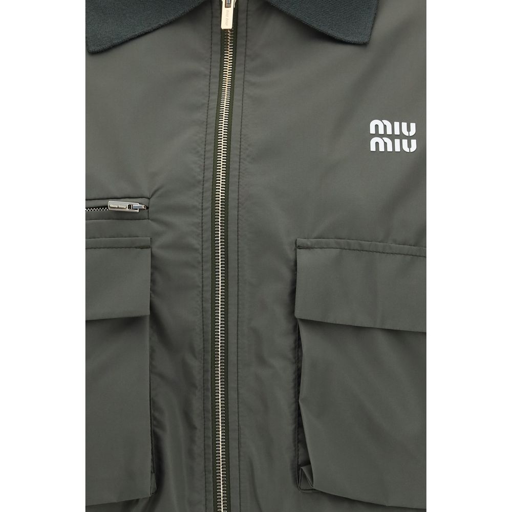 Miu Miu Zweifarbige Polyester-Shelljacke