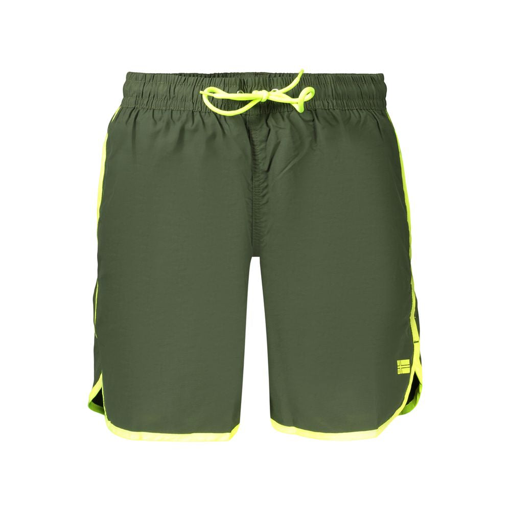 Norway 1963 Grüne Polyamid-Badeshorts für Herren