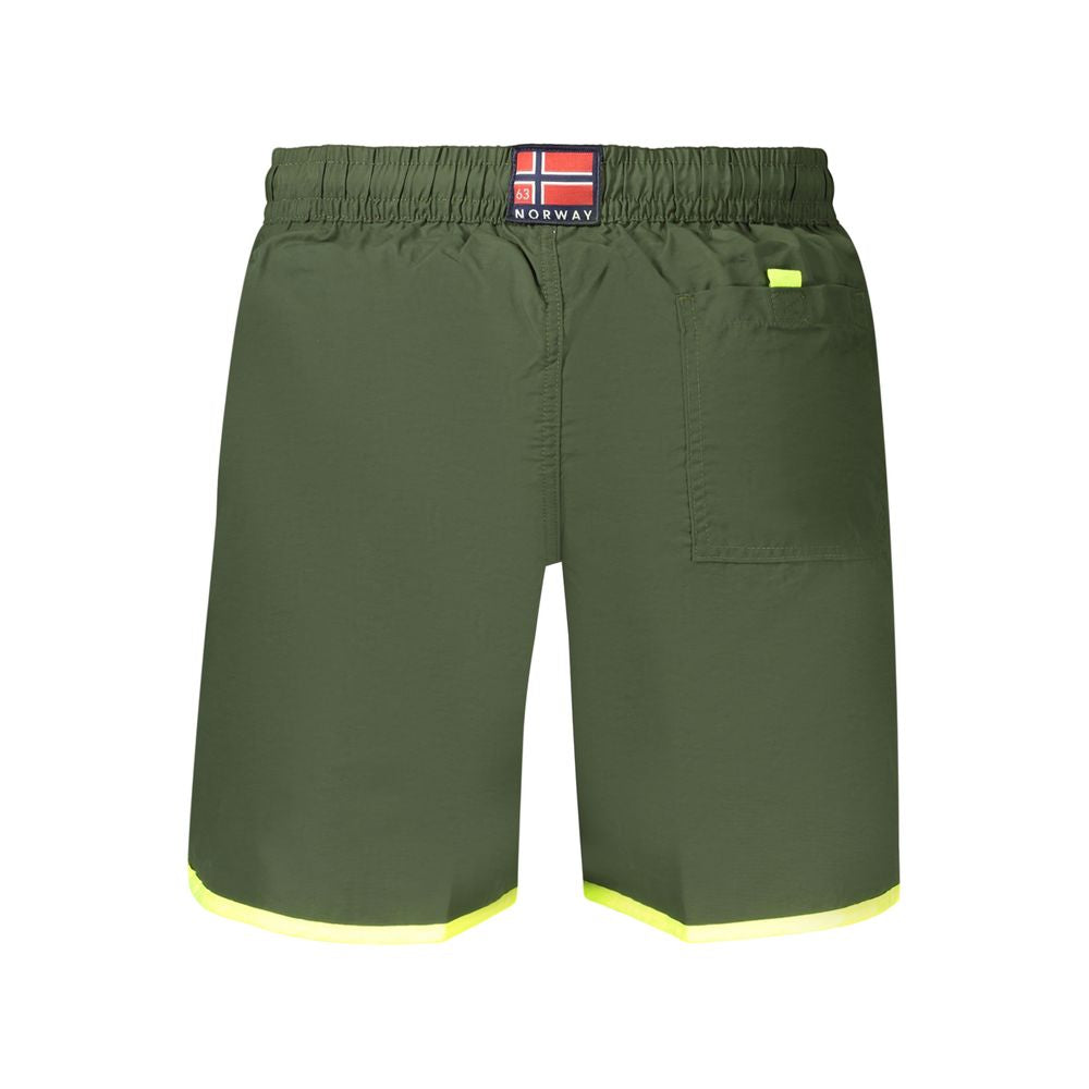 Norway 1963 Grüne Polyamid-Badeshorts für Herren