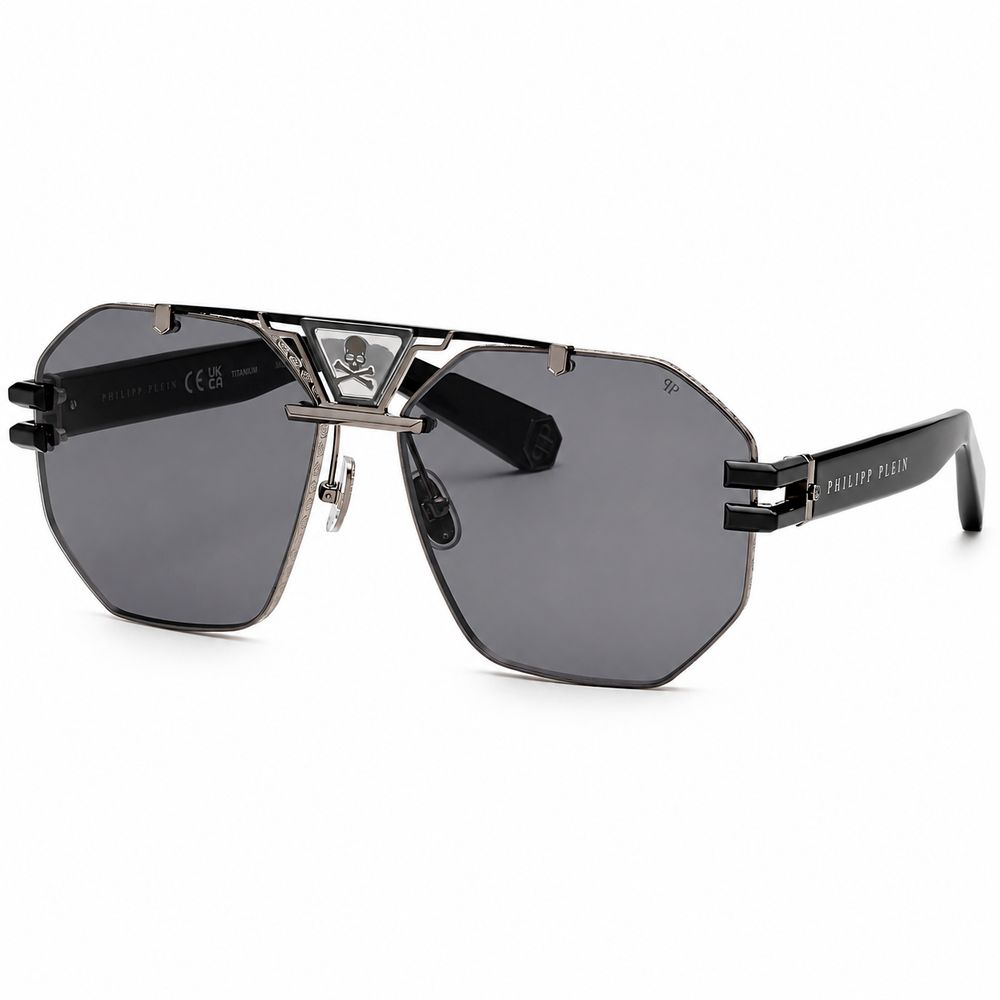 Philipp Plein Schwarze Sonnenbrille aus Metall