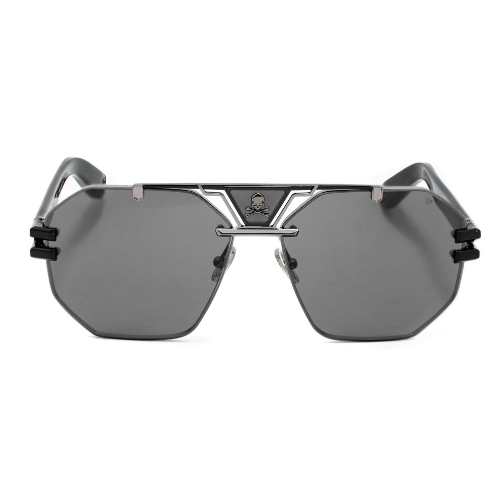 Philipp Plein Schwarze Sonnenbrille aus Metall