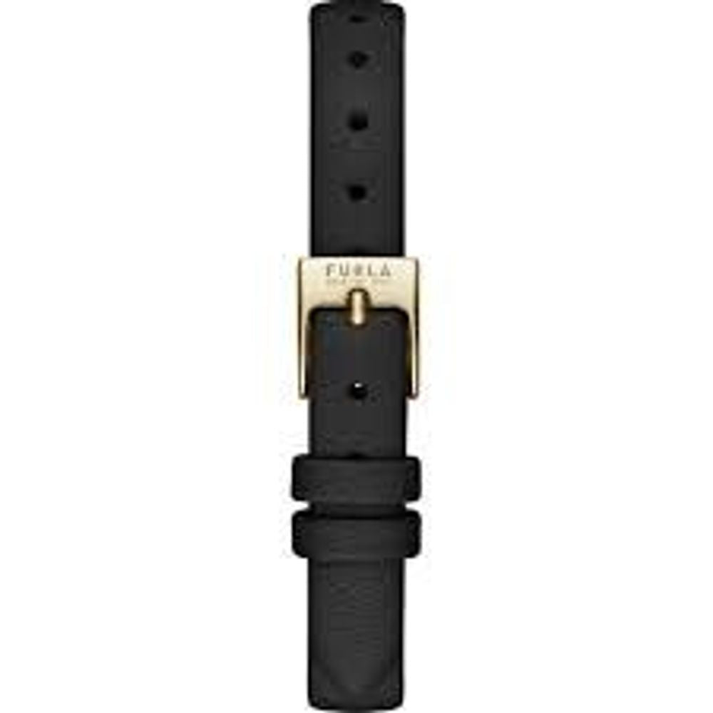 Furla Schwarze Lederkleid-Uhr