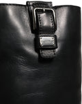 Dolce & Gabbana Schwarze Lederstiefel mit Schnallen-Detail, mittlere Wadenlänge