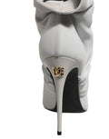Dolce & Gabbana Graue Stretch-Socken-Stiefeletten