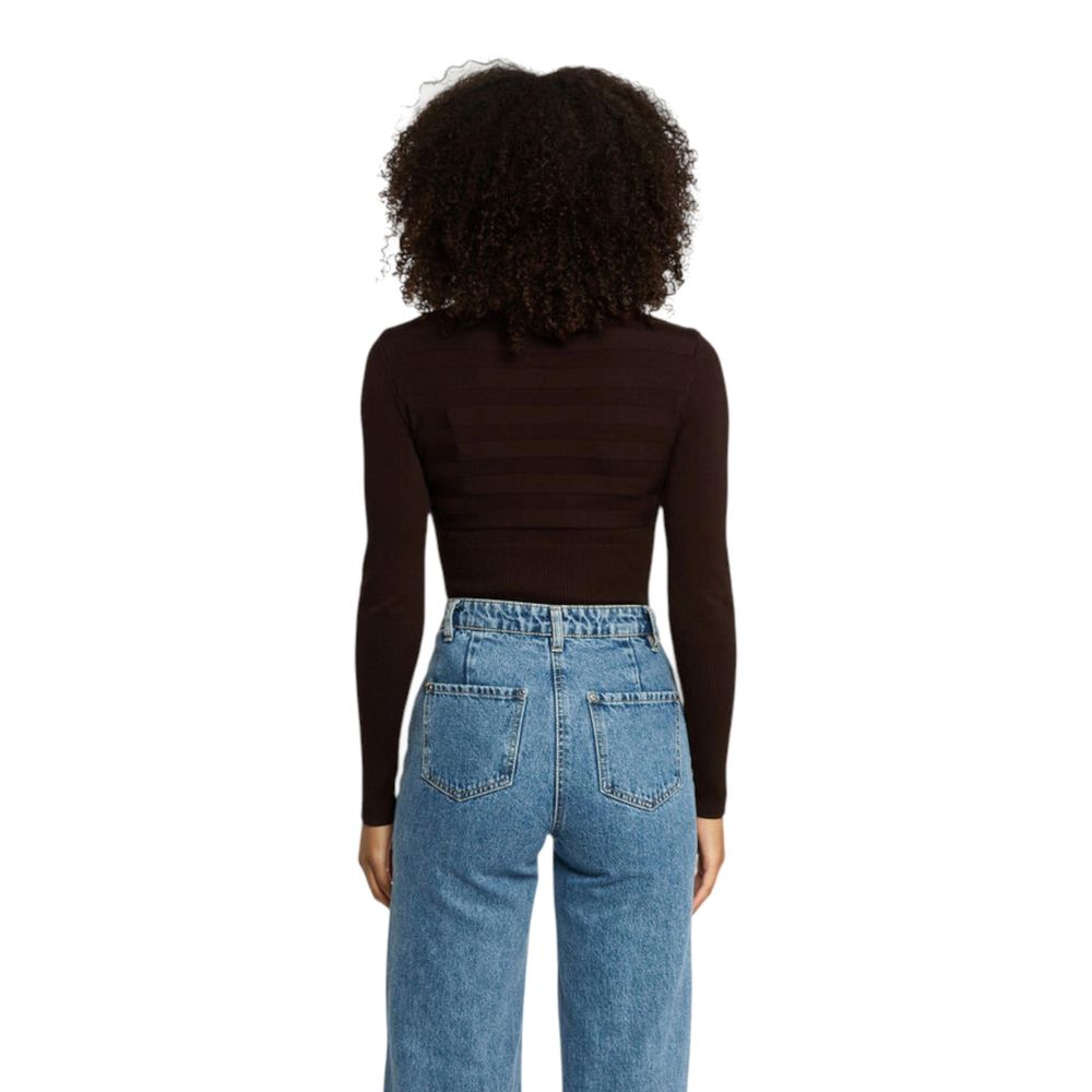 Morgan De Toi Brauner Viskose-Rollkragenpullover
