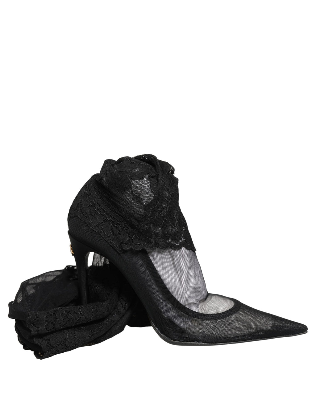 Dolce & Gabbana Schwarze Overknee-Socken-Pumps-Stiefel