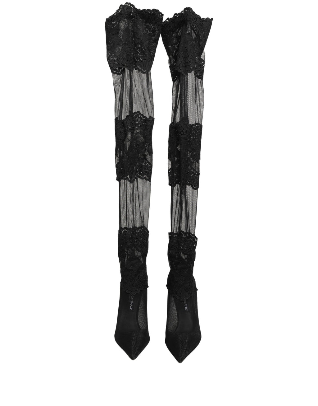 Dolce & Gabbana Schwarze Overknee-Socken-Pumps-Stiefel