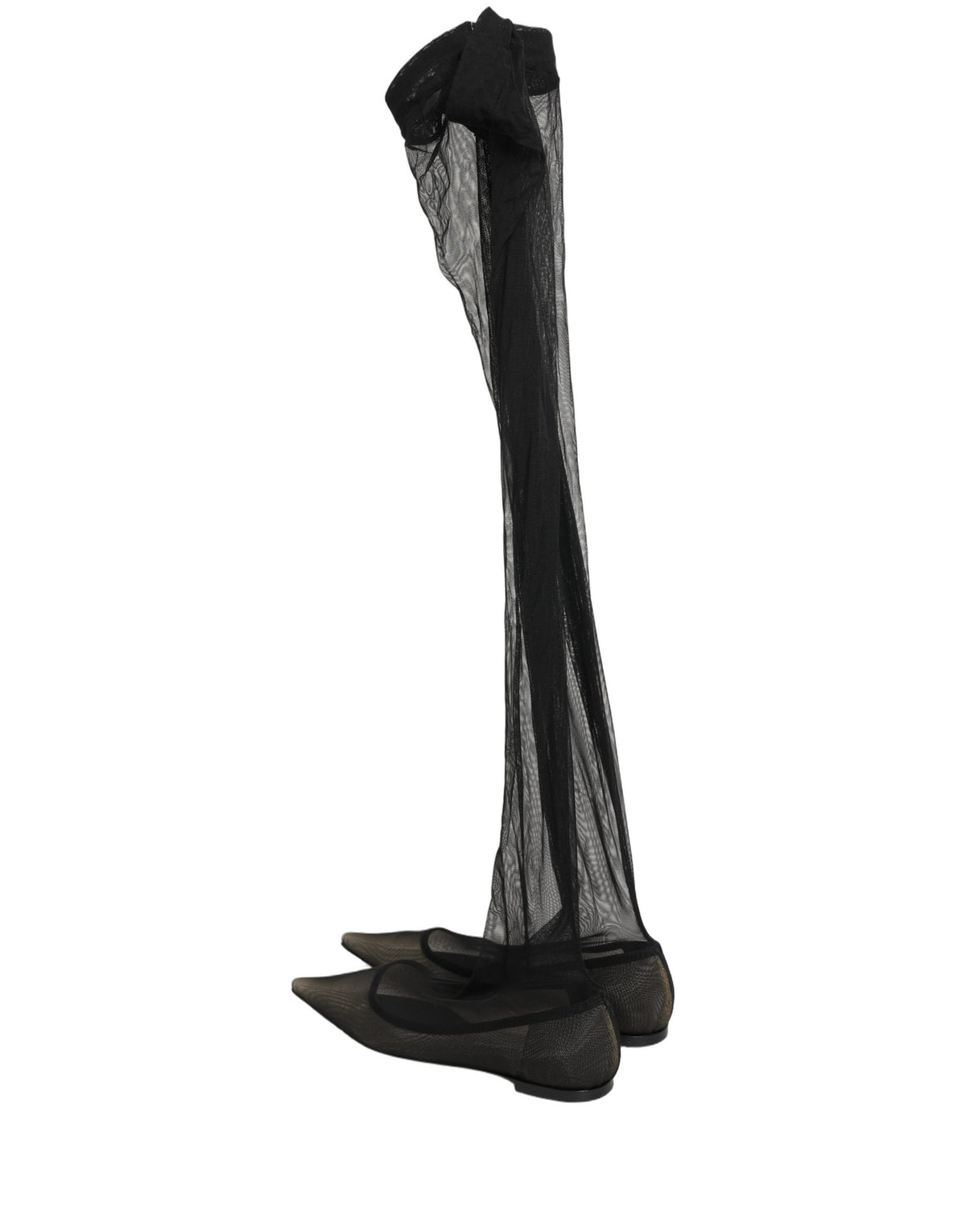 Dolce & Gabbana Schwarze Overknee-Stiefel aus Tüll